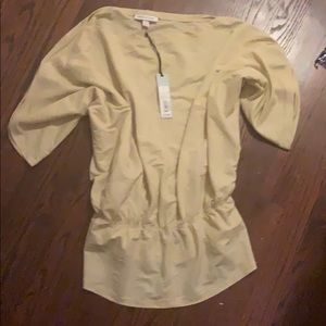 Women’s L Canary Yellow Cinched Peasant Top